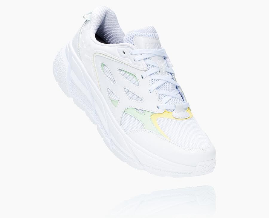 Hoka Clifton L - Women's Running Shoes - White - UK 021VKEGUN